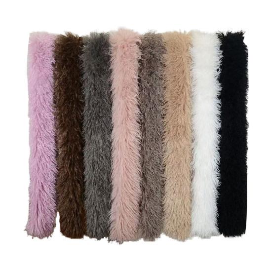 Yousheng Winter Scarf Solid Color Thickened Plush Soft Thick Warm Extra Long Scarf Winter Outdoor Imitation Fur Neck Warmer