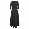 Women's Fashion  Banquet  Mid-sleeve Mid-length Skirt Sexy V-neck Dress