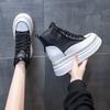 Board Shoes Women's 2025 Spring New Muffin Women's Shoes Versatile High-heeled Thick-soled Casual High-top Shoes