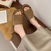 2025 Summer New Thick-soled Outer Wear One-pedal Retro Matte Cool Slippers Casual Beach One-word Slippers Women