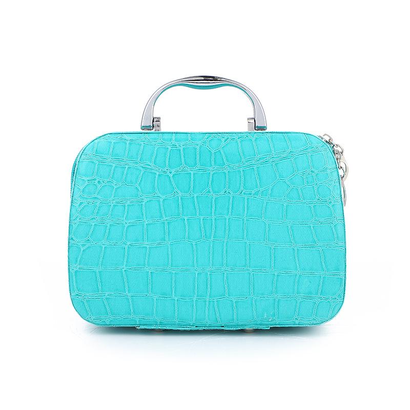 Large Capacity Korean Style Stone Pattern Cosmetic Bag with Mirror