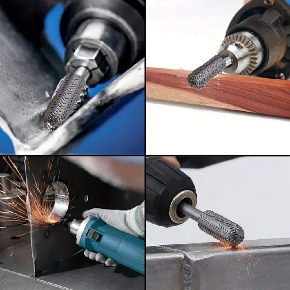 5Pcs/Set 1/4inch Hex Shank Rotary Rasp File Engraving Drill Bits  Carving Sanding Grooving