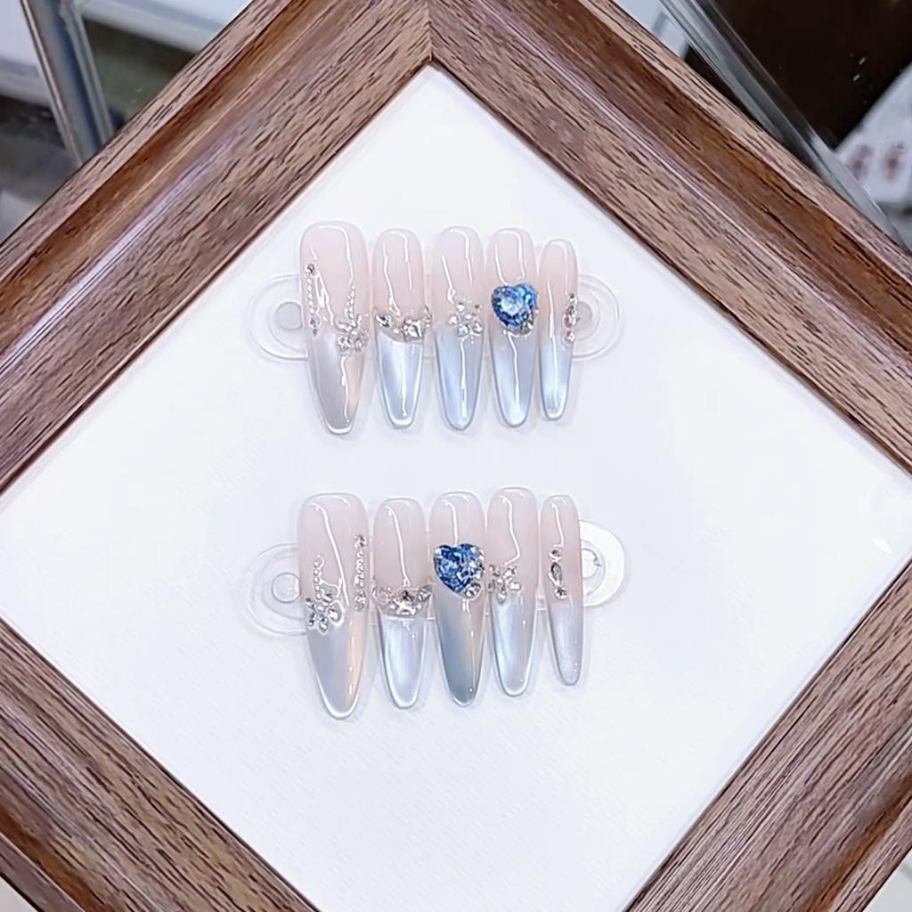 Handmade Phototherapy Wear Armor Blueberry Jam Long Thin Dog High-end Cat Eye Style New Manicure Sticker