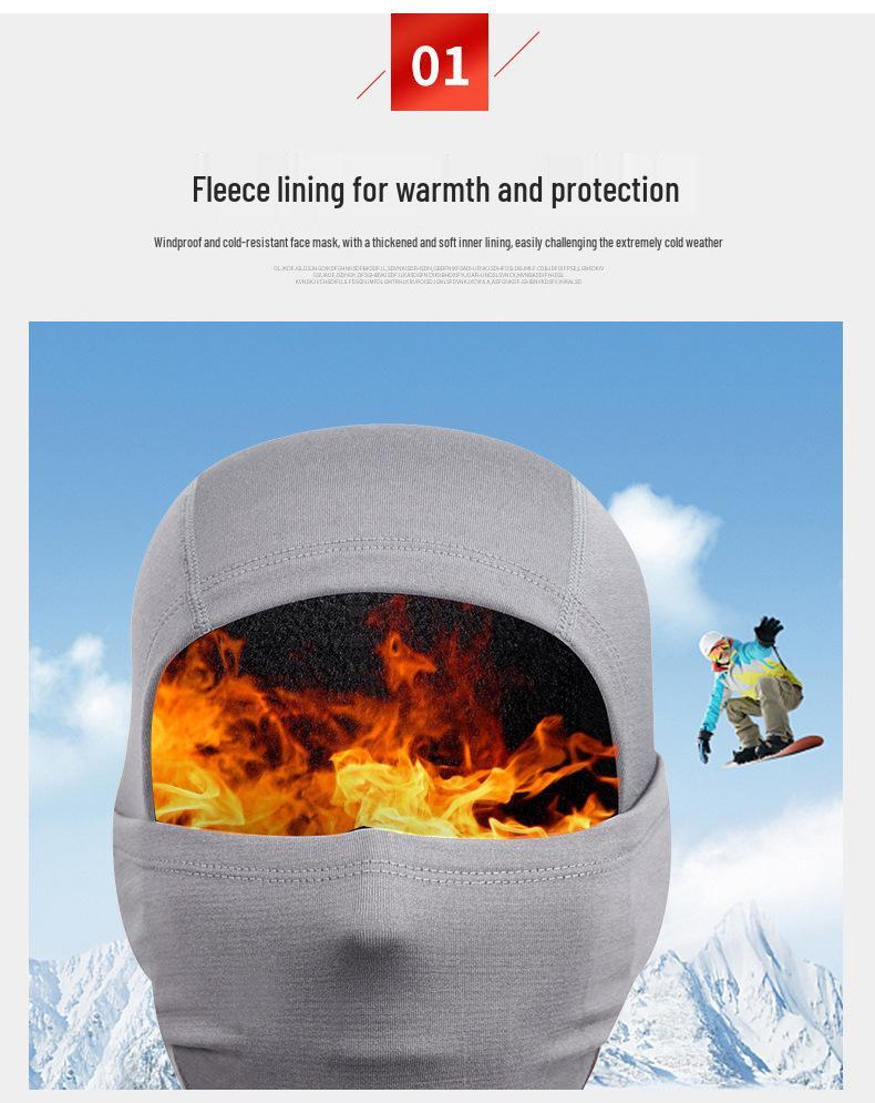 Зимний теплый балаклава с плюшевой подкладкой для ношения за границей: Маска для лыж с защитой от мороза, Ветрозащитный капюшон для велоспорта, Грелка для шеи.