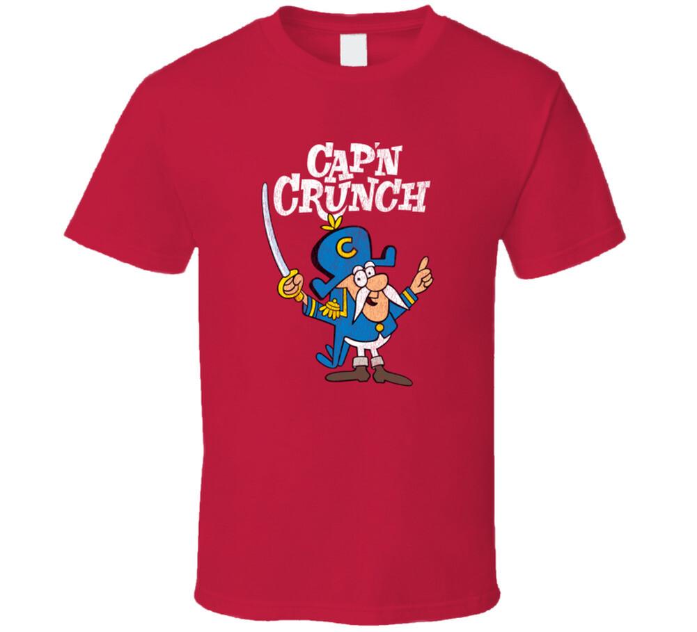 Cap'n Crunch, T-Shirt Mens Womens Tees Top, Captain, Cereal, Cartoon, Funny, retro