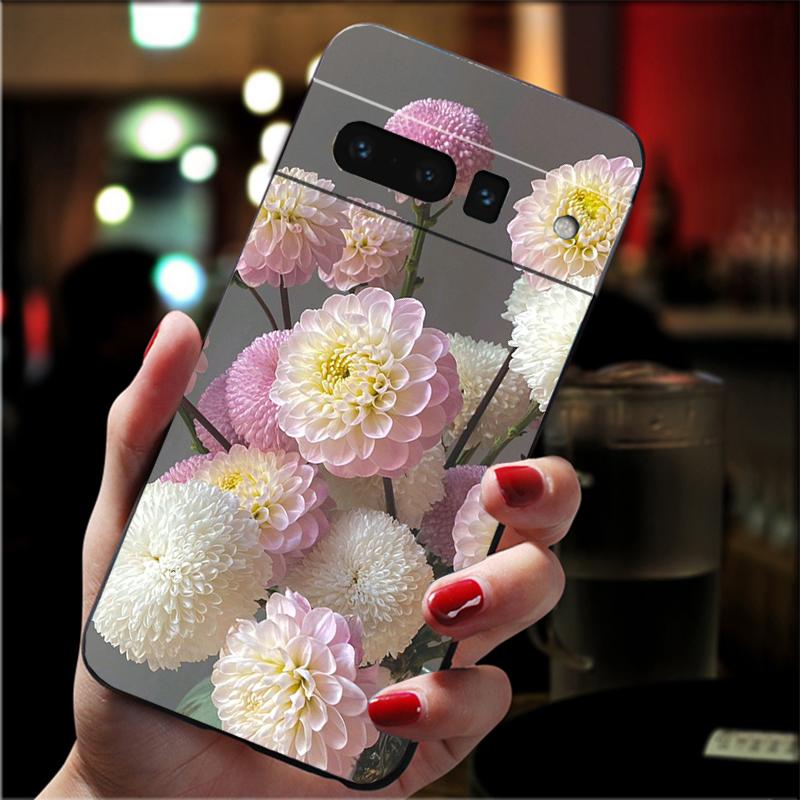 Pink Flower Tulip PeonyPhone Case For Google Pixel 10 9 Pro XL 9A 8 7 6 Pro Pixel 8A 7A 6A Pixel 8 7 6 5