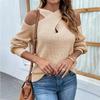Осень и Зима Новые Сексуальные Женские Модные Пуловеры с Перекрещенным Вырезом и Открытыми Плечами, Вязаные Повседневные Женские Свитера