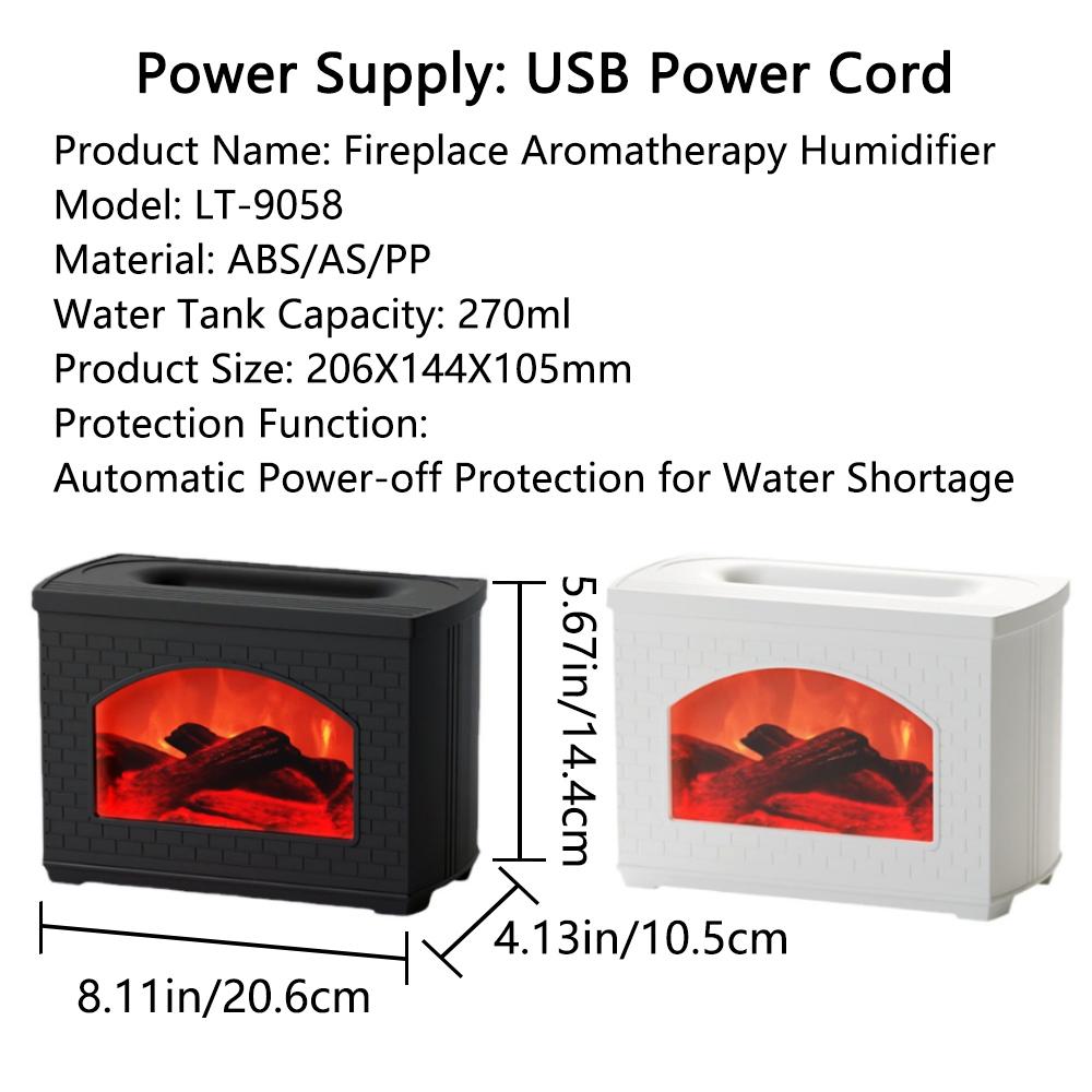 2024 Новый увлажнитель воздуха с имитацией камина, эффект пламени, диффузор ароматерапевтических масел, увлажнители воздуха с распылителем тумана, очиститель воздуха