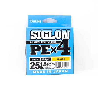 Sunline PE Line X4 Siglon 150M PE 1,5 25 фунтов Оранжевый (1342)