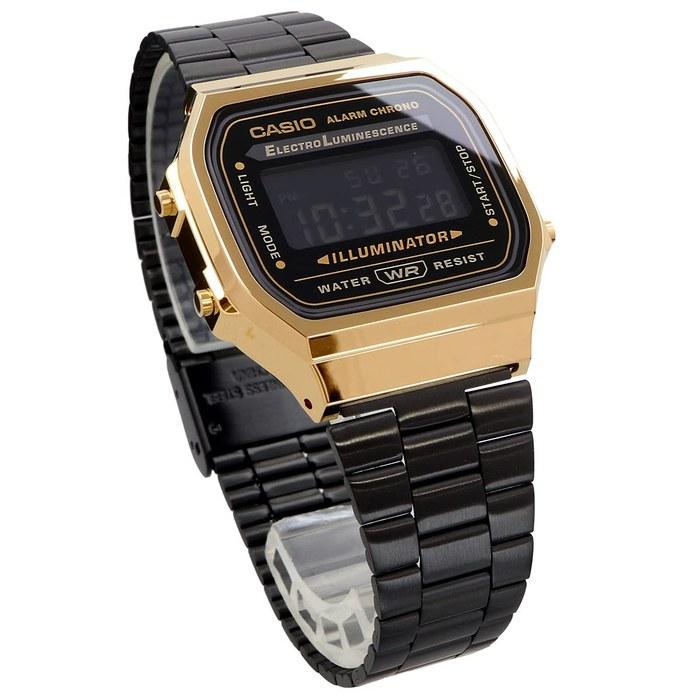 Цифровые часы Casio Standard A168WEGB-1B - Черный/Золотой