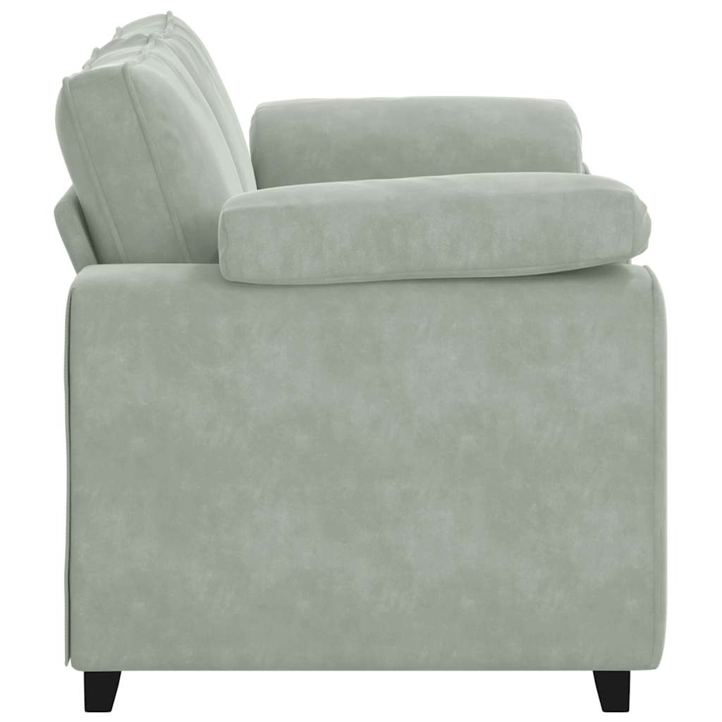 Two Seater Sofa Light Gray 160x77x82 cm Velvet
