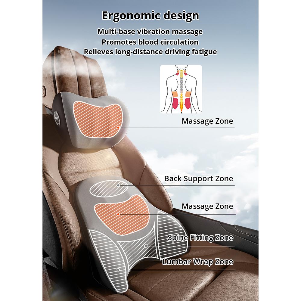 Электрическая массажная подушка для спины, вибрация для домашнего офиса, автомобиля, массажная подушка, пояснично-шейный матрас, облегчение боли