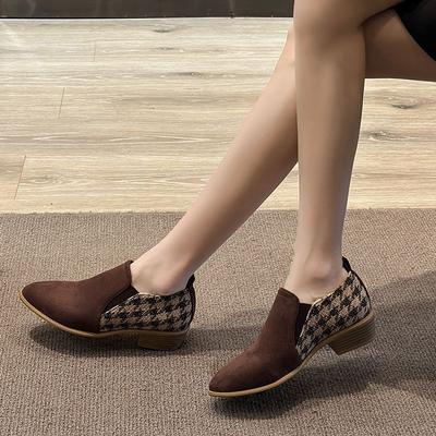 Женские туфли-лодочки на остром толстом каблуке с глубоким вырезом, весна-осень 2025, новая модная универсальная повседневная удобная обувь для ног женская