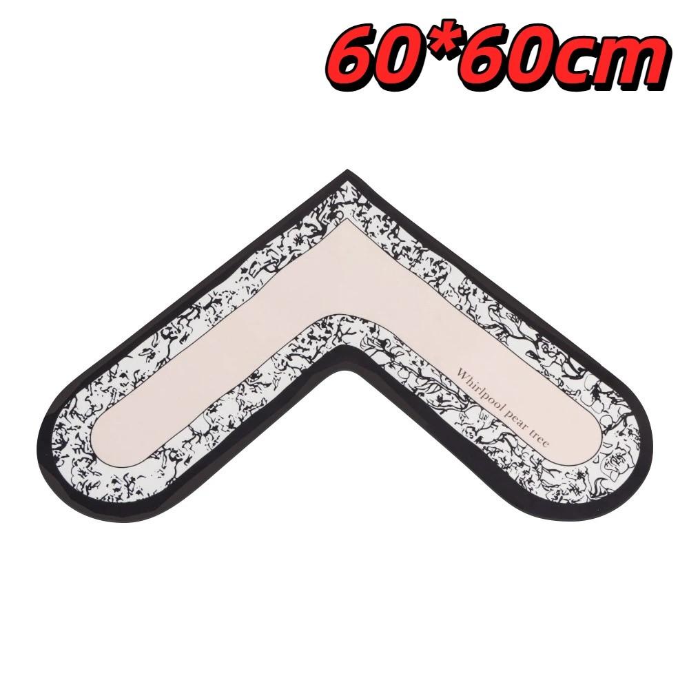 60*60cm Kitchen Carpet L-Shape Oil-Proof Anti-Slip Floor Mat Soft Wipable Surface Waterproof Doormat Home Decoration