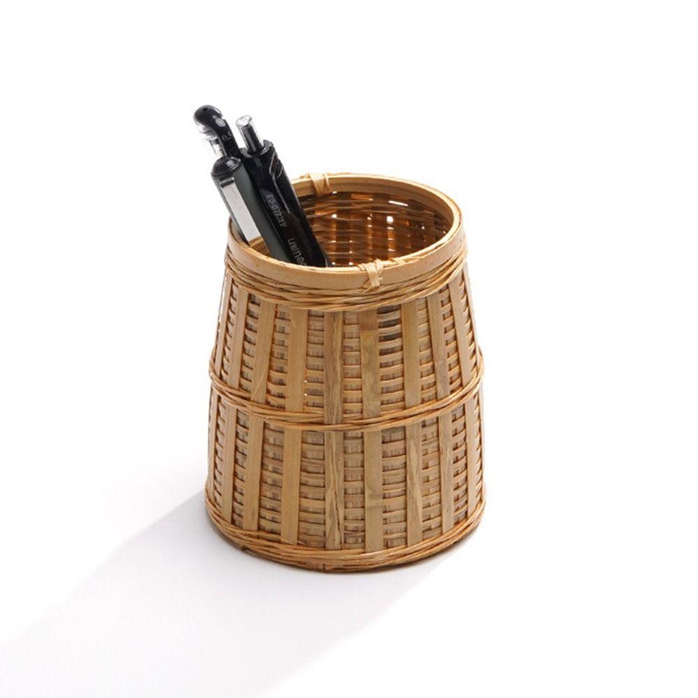 Natural Tea Ceremony Display Baskets Handmade Pencil Holder Multipurpose Makeup Brush Holder Home