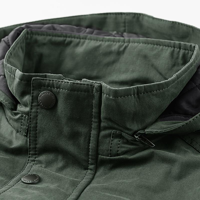 Хлопковое пальто мужское пальто средней длины зимняя ветровка теплая утолщенная хлопковая куртка свободная большого размера молодежное хлопковое пальто мужское