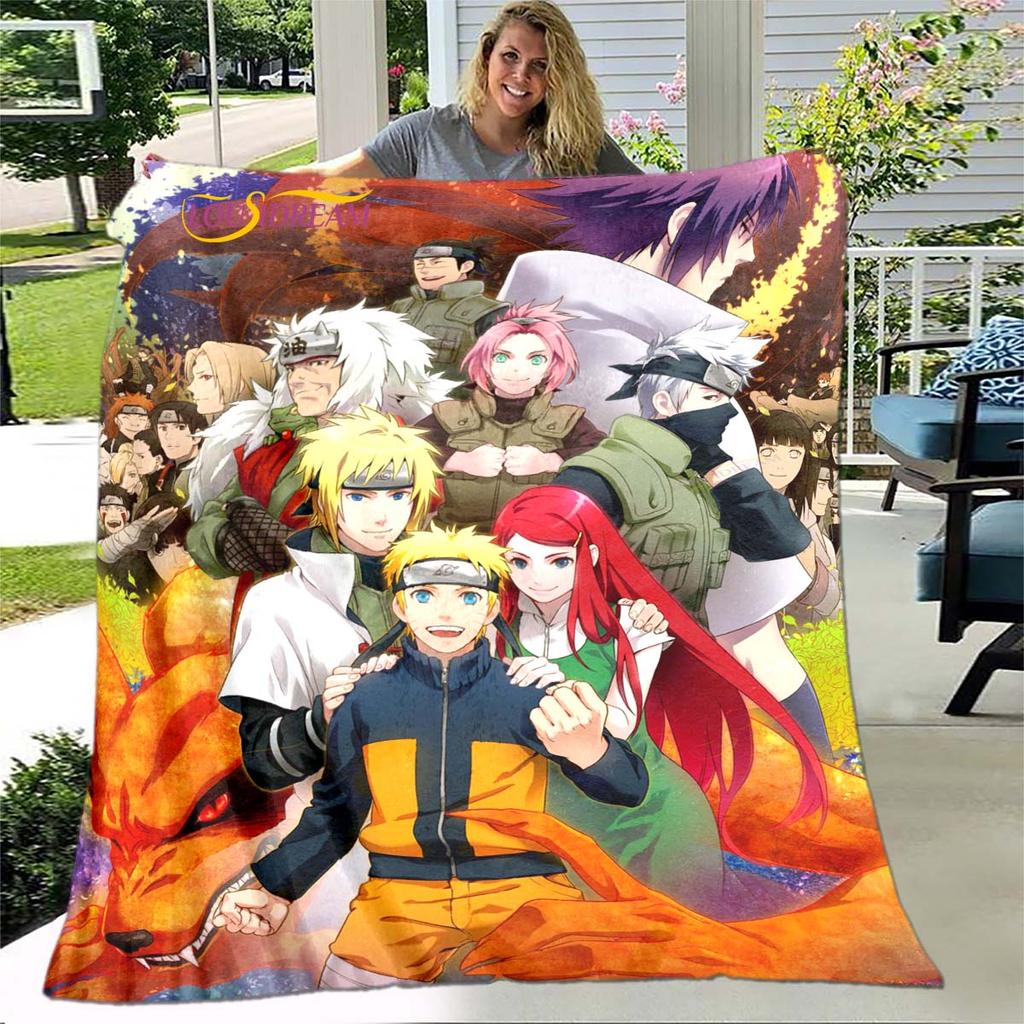 Super Clear 3D Naruto Bed Blanket Office Home Hiking Picnic Thick Quilt Fashionable Bedspread Flannel Blanket