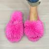 Women's Plush Winter Slippers, Solid Colour Open Toe Soft Bottom Flat Shoes, Comfortable Warm Home Slippers