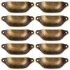 10Pcs Retro Metal Kitchen Drawer Cabinet Door Handle And Furniture Knobs Handware Cupboard Antique Brass Shell Pull Handles