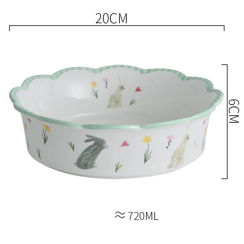 Европейское кружево Керамический набор тарелок и мисок Ins Креативный милый Ресторан Отель Салатник Суповые тарелки Обеденные тарелки Домашняя посуда