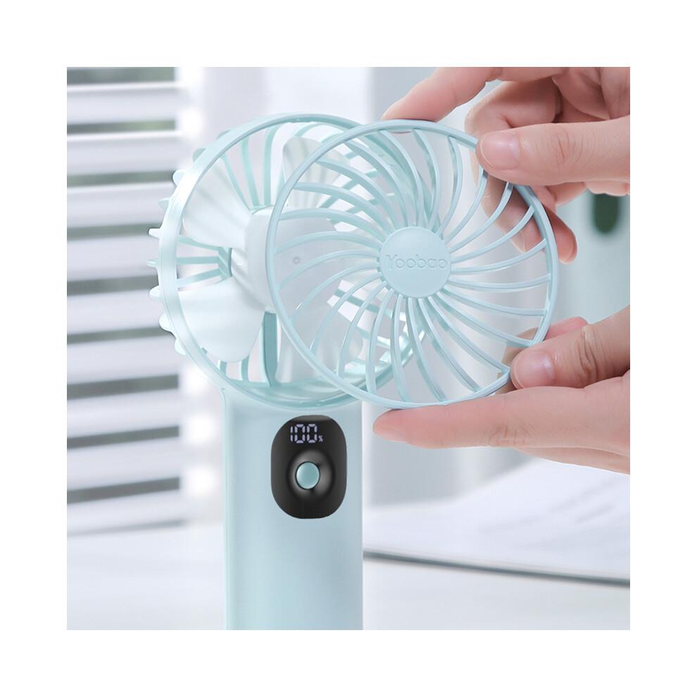 (Blue) YOOBAO Y-F3PL 8000mAh Handheld Fan Portable Cooling Fan with Battery Indicator