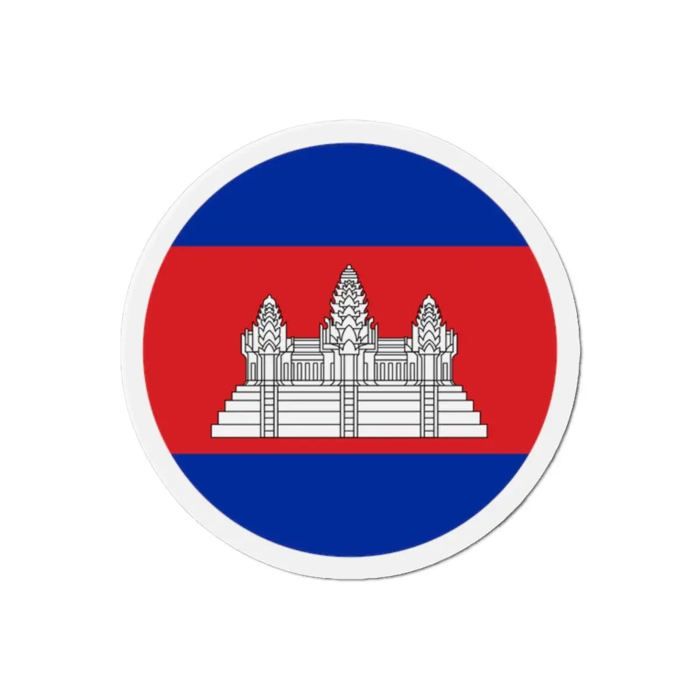 Aimant Rond Drapeau Cambodge - Multicolore - 10 см - 50 штук - Синтетическая резина - Mixte