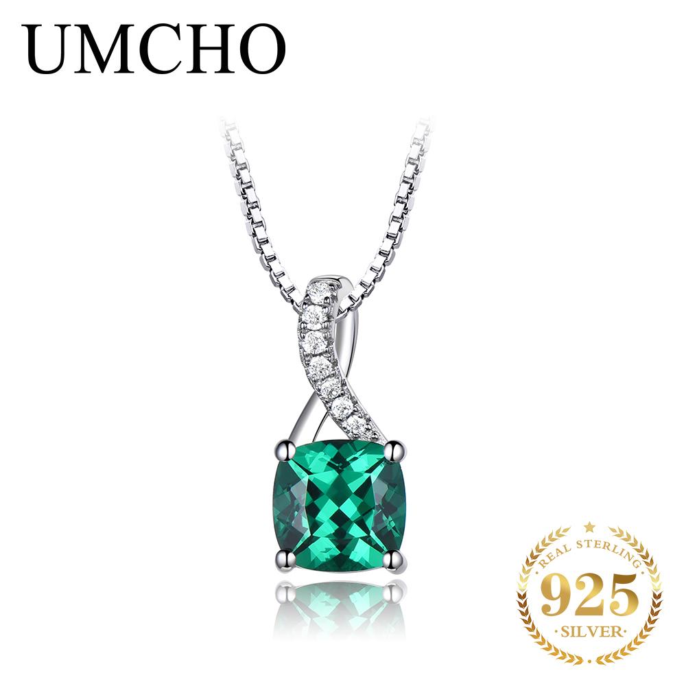 Umcho Подвески из серебра 925 пробы с драгоценными камнями для женщин, подлинная подвеска-пасьянс, ожерелье, брендовые ювелирные изделия для подруги