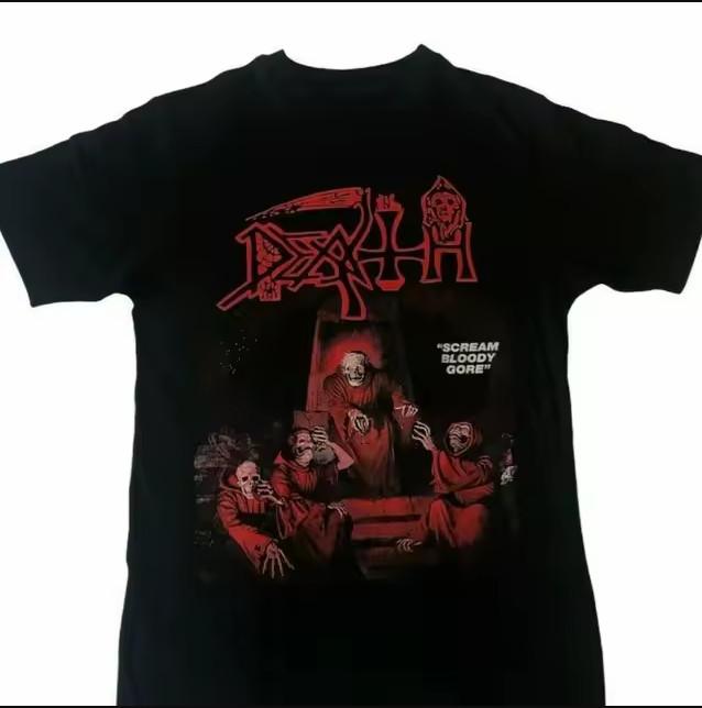 Unisex shirt Cotton Oversize Large Size Death Rock Band Scream Bloody Gore Black T-shirt, size S-5XL