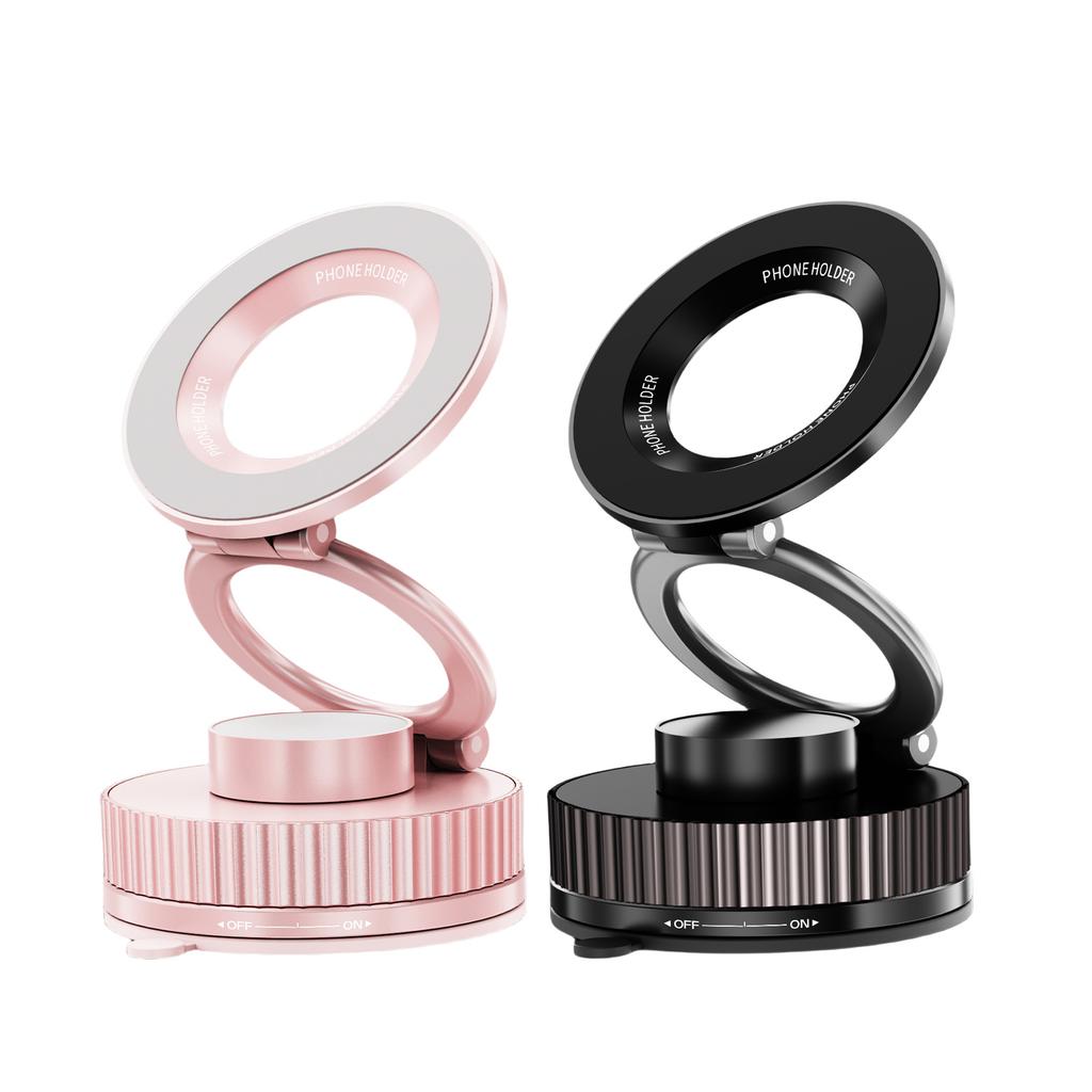 Magnetic Phone Holder with Vacuum Suction Cup, Multifunctional Car Navigation Retractable Folding Anti Shake Car Holder