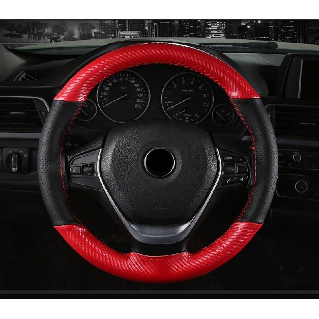 Оплетка автомобильного рулевого колеса, украшение, углеродное волокно, микрофибра, кожа с иголками, чехлы для сращивания ниток, спортивная мода