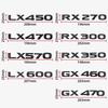 3D ABS Logo For Lexus GX470 LX570 LX600 RX350 RX300 Emblem Number Letters Sticker Car Trunk Badge Adhesive Decal Accessories AEO1