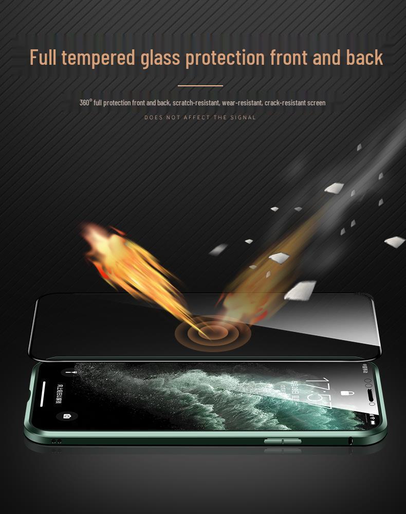 Легкий двусторонний стеклянный чехол для телефона для iPhone 16/17 Pro Max с поддержкой Mag-Safe и защитой от падений