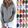 Women's Casual Fashion Solid Color Long Sleeve Pullover Hoodies Sweatshirts