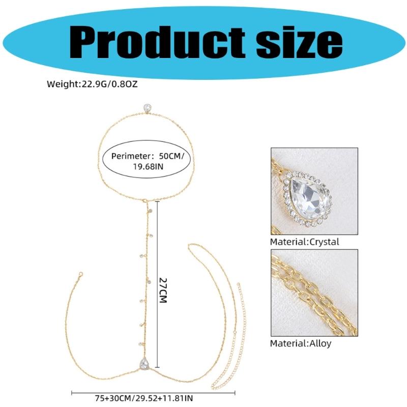 Поясной ремень Стильное ожерелье Кристальная поясная цепочка Изысканная цепочка Цепочка для живота для танца живота Поясная цепочка