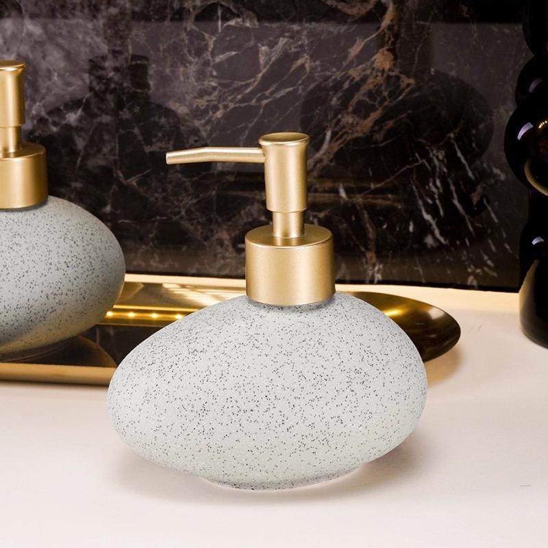 European-style Ceramic Stone Lotion Bottle Aromatic Container High-end Soap Dispenser Home Shampoo Shower Gel Storage Bottle New