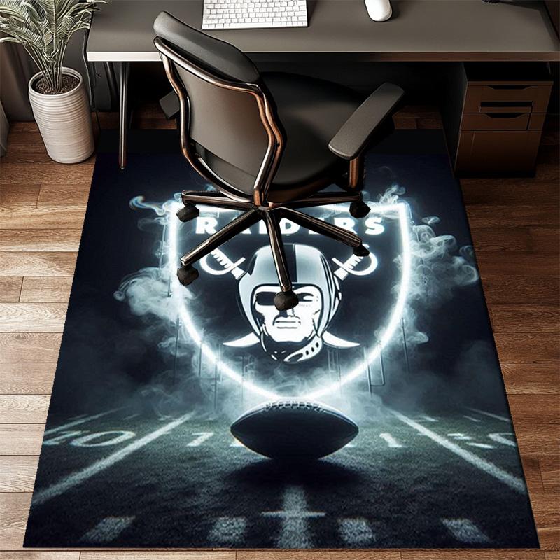Raiders Football Legacy Printed Office Carpet Chair Cushion Entryway Rug, Rugs for Living Room, Bedroom Christmas gifts