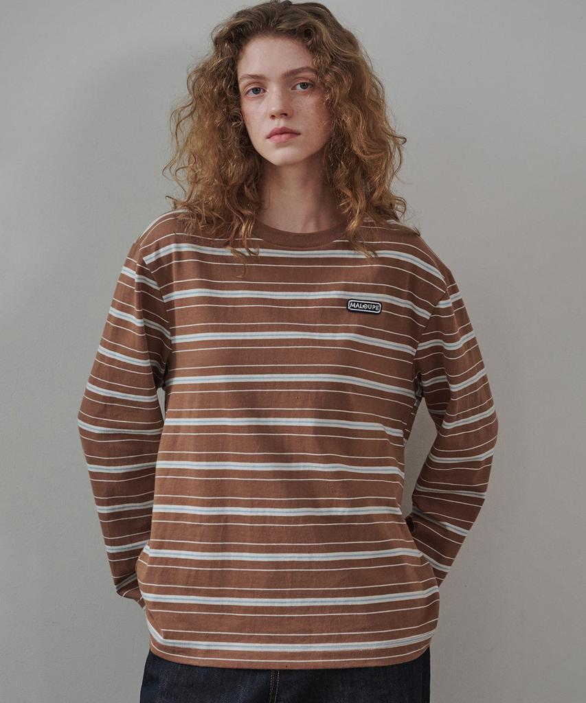 MALOUPE 5107 Regular Striped T-Shirt (Brown)