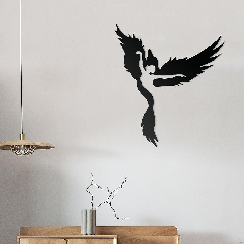 Angel Bird Metal Wall Art Decor Abstract Hanging Accent Modern Indoor Silhouette Minimalist