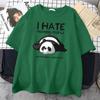 Lazy Panda I Hate Morning People Cartoons Men Clothing Casual All-math Cotton T-Shirts Oversize Breathable Mans Short Sleeve