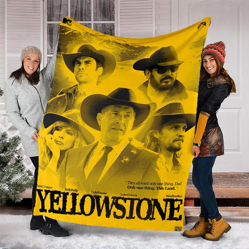 Yellowstone Theme Printed Blanket Perfect For Couch Bed Travel Outdoor Use Machine Washable Cozy Durable