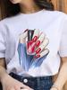 Women Fashion 2022 Cartoon Shirt Print Summer T-Shirts Female Sexy T-Shirt Aesthetic Clothes Summer Tops Trend Graphic T Top