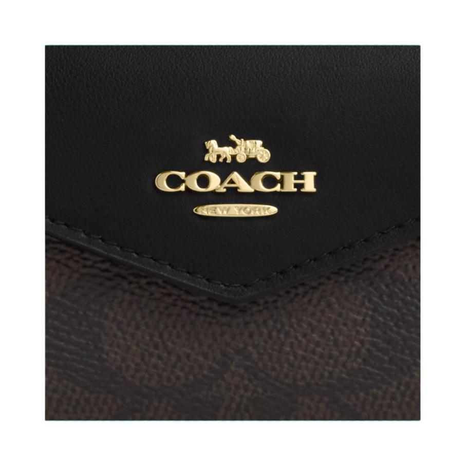 Coach Кошелек-визитница 10 Классический Логотип Лошадь и Карета Кошелек из Покрытого Холста Держатель для Карт Женский кошелек Черный CZ272-IMXAQ