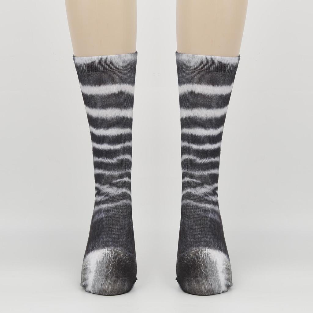 3D Animal Feet Simulation Socks: Funny Leopard Print for Adults & Kids