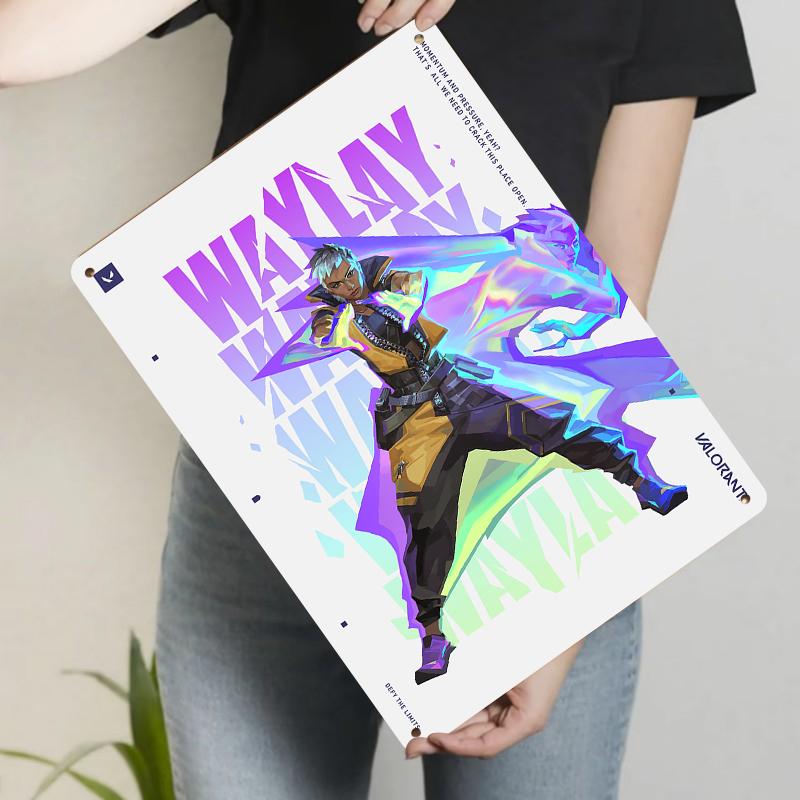 Valorant Waylay Character Metal Wall Art Gaming Decor for Bedroom Living Room Office