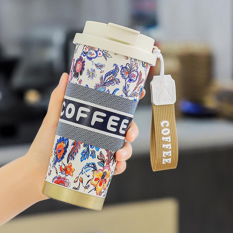 Новая кофейная кружка «Ландыш» из нержавеющей стали 316, кружка-термос высокой ценности, большой вместимости, мужская и женская кружка для воды, студенческая кружка-термос