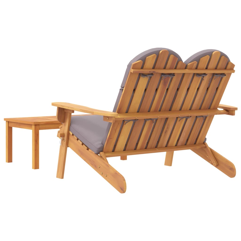 2 Piece Garden Lounge Set Adirondack Style Solid Acacia Wood