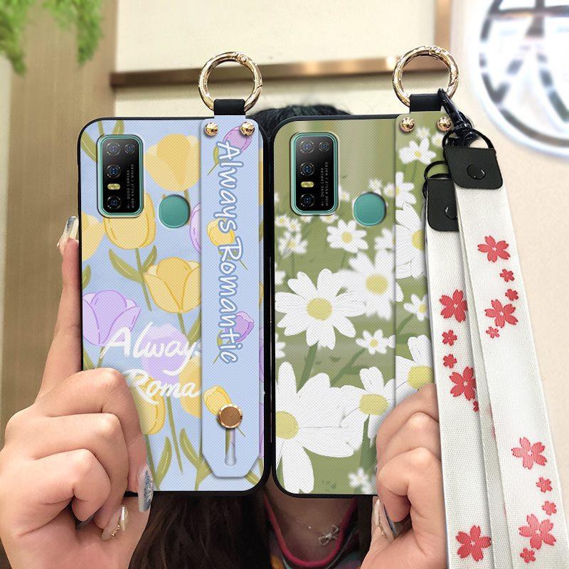 Dirt-resistant Silicone Phone Case For Doogee N30 Waterproof Kickstand Flower Oil Painting Fashion Design Phone Holder