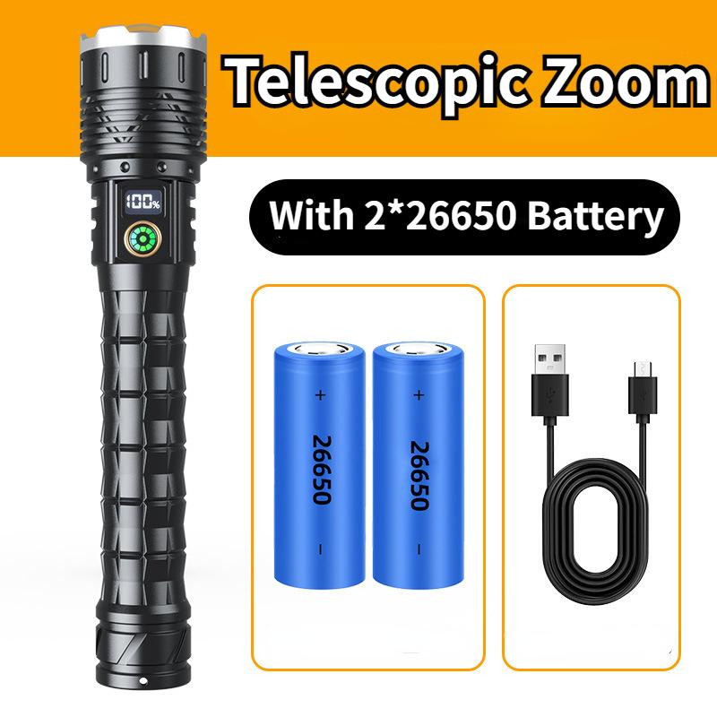 2*28650 Аккумулятор 10000 мАч Светодиодные фонари высокой мощности Заряжаемый светодиодный фонарь Type-C 5000 м Ультрамощный фонарь Наружный светодиодный фонарь