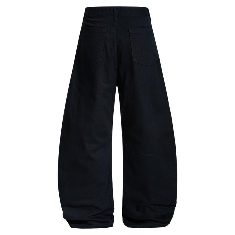 American Style Wide Leg Cargo Pants Teen Boys Black White Cotton Washed Long Trousers