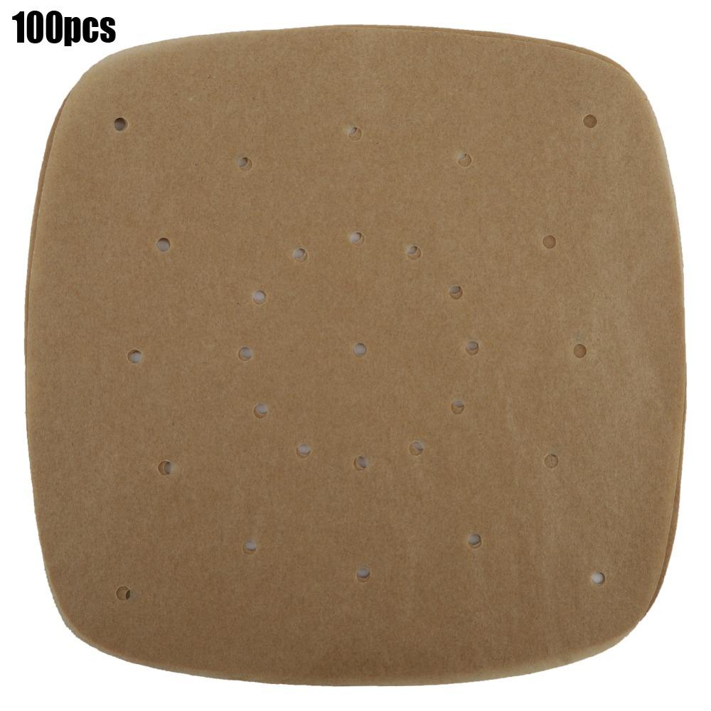 100pcs Double Sided Square Air Fryer Parchment Paper Grade Disposable Oil Proof Roasting Steaming
